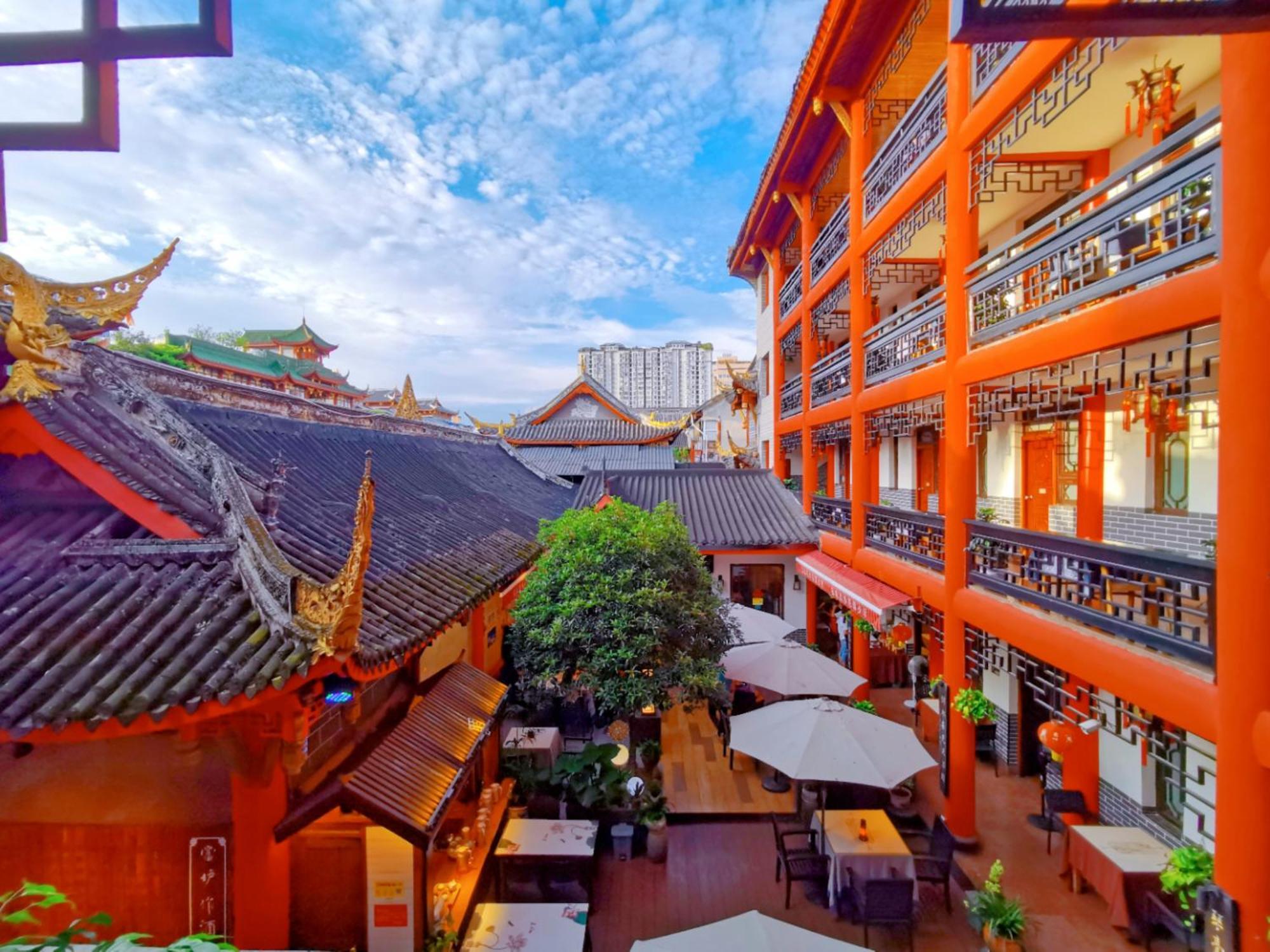 Wenjun Courtyard Hotel Чэнду Экстерьер фото